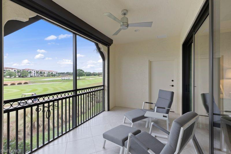 Sunroom / solarium with golf course view