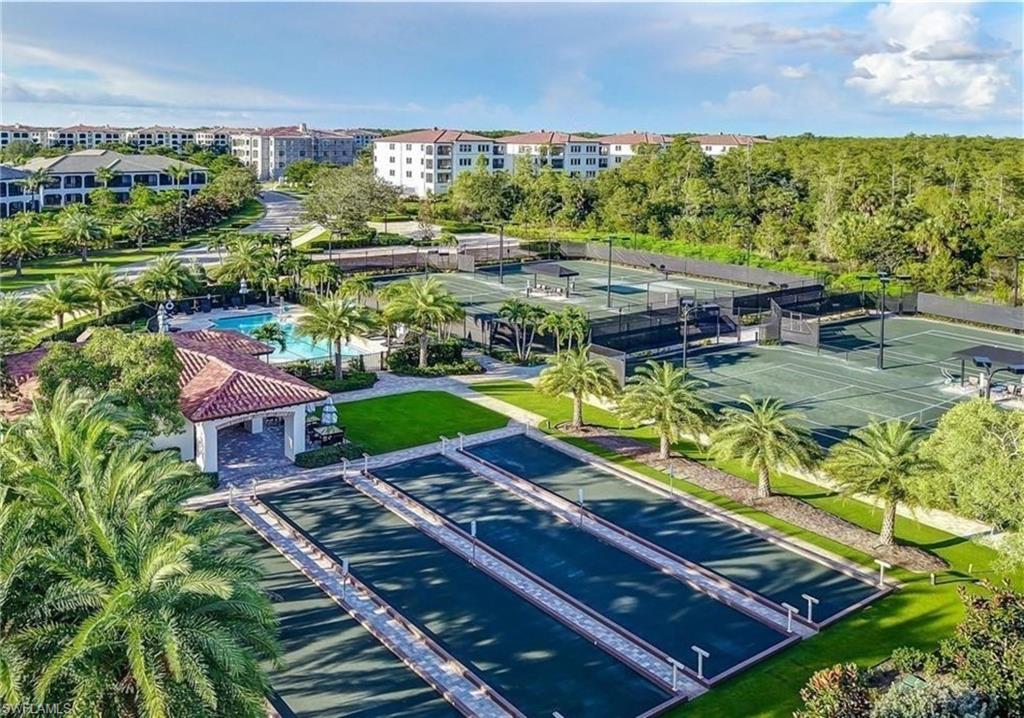 Bird's eye view of a pool