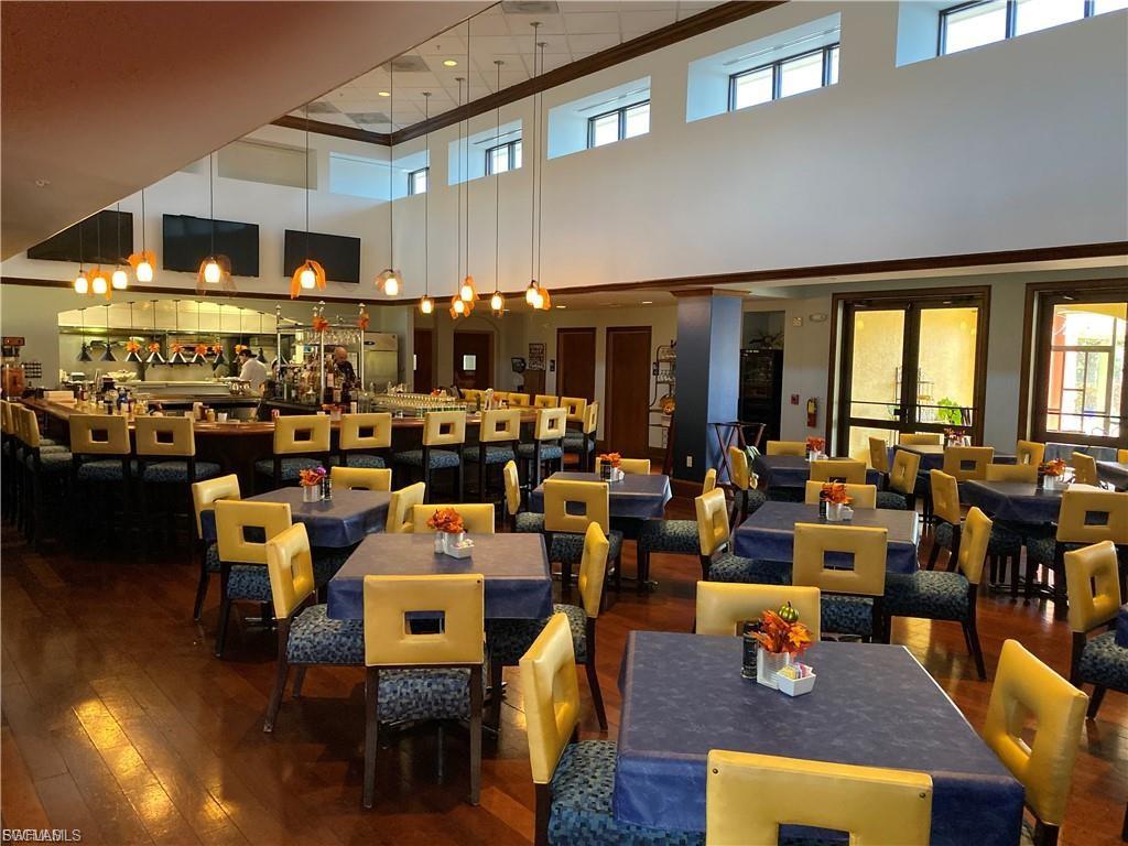 Lobby with a high ceiling
