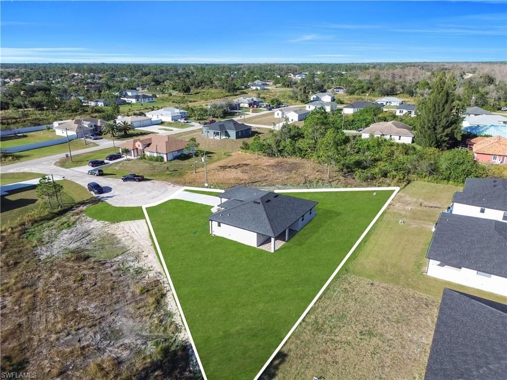 Aerial view of residential area