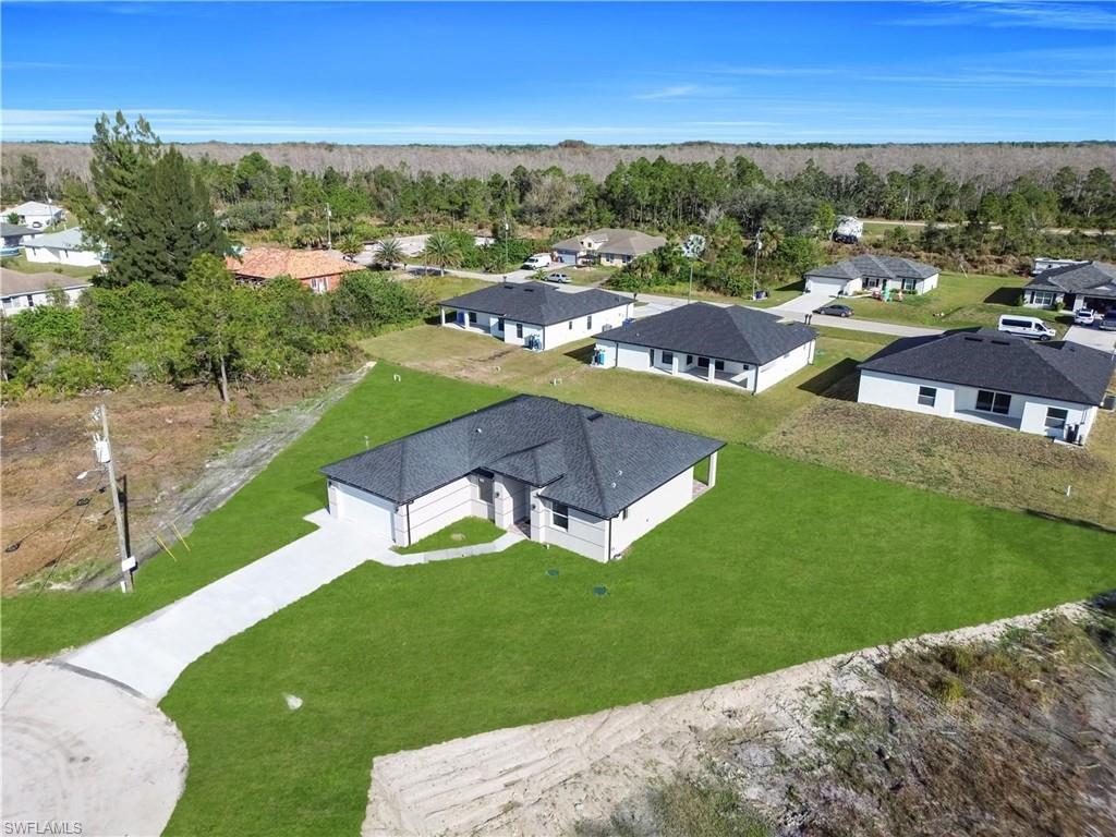 Aerial view of residential area