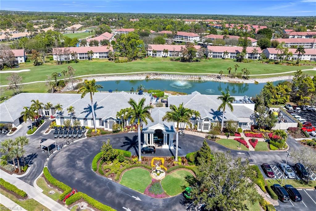Bird's eye view of a large body of water and a golf course