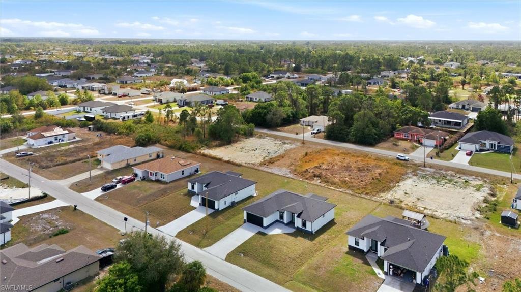 Aerial view of residential area
