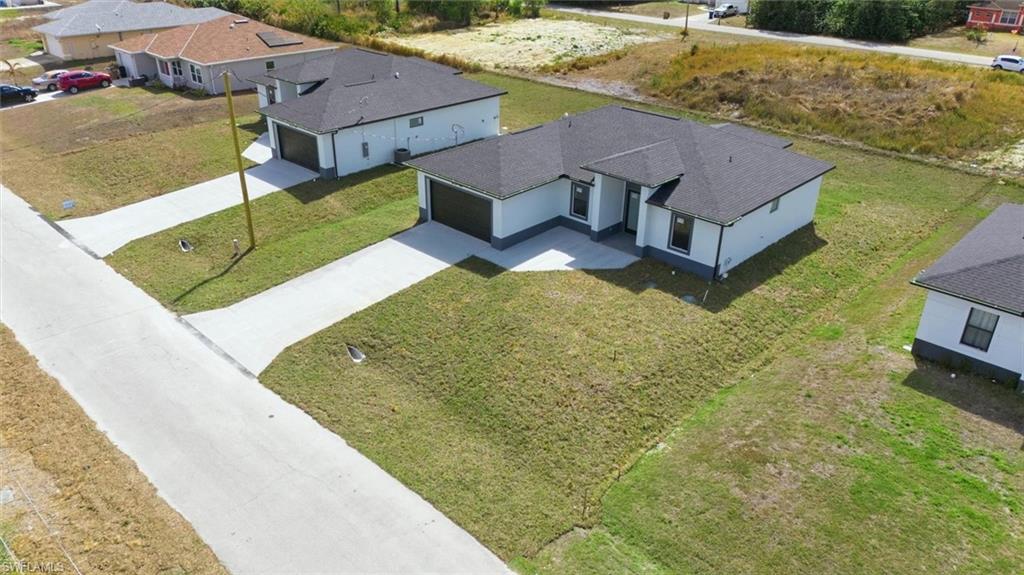 Aerial perspective of suburban area