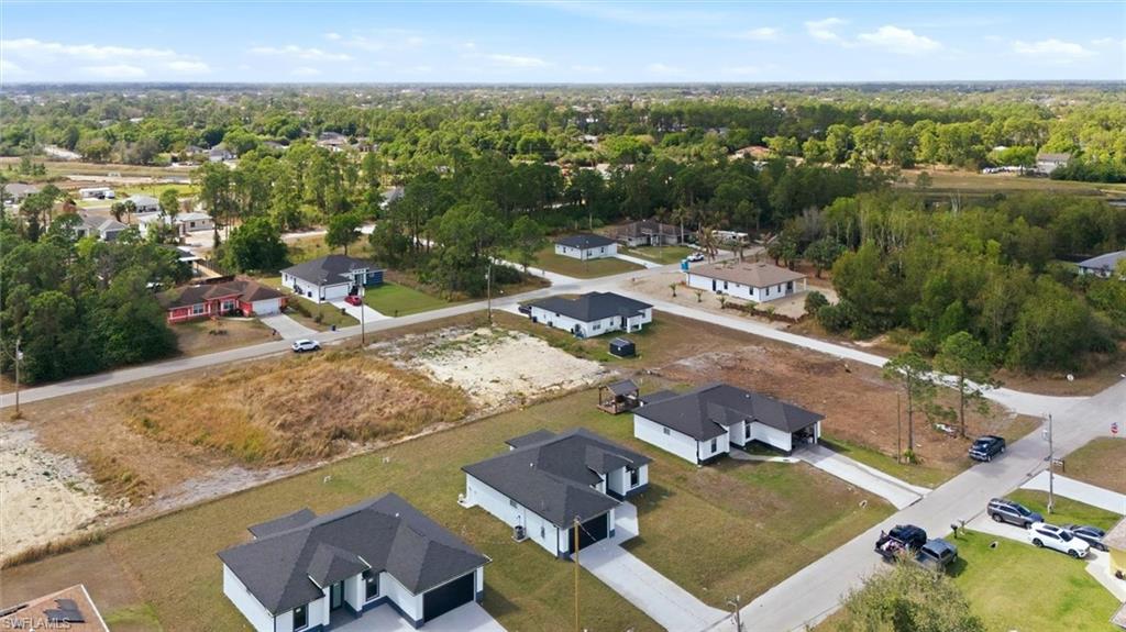 Aerial perspective of suburban area