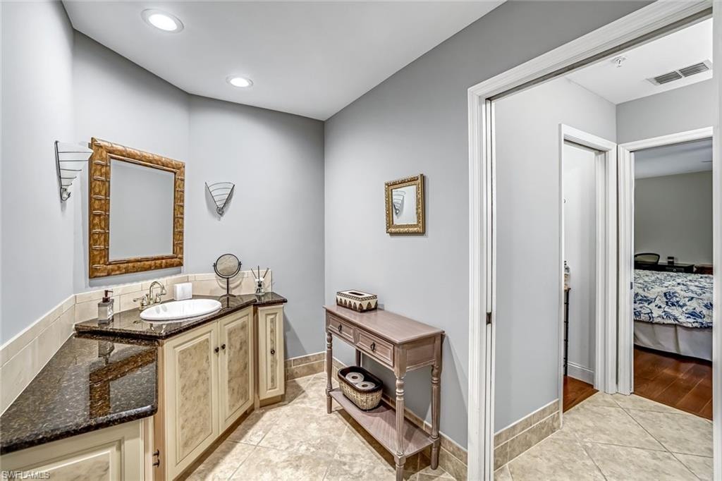 Master Bathroom featuring TWO separate vanities