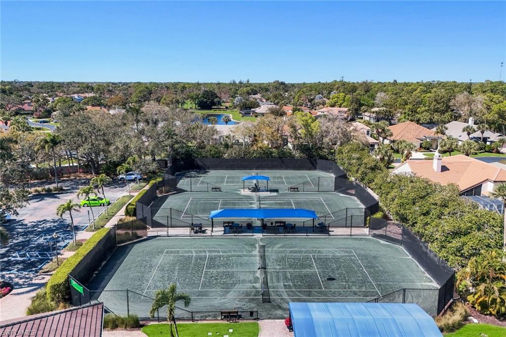 Aerial perspective of suburban area