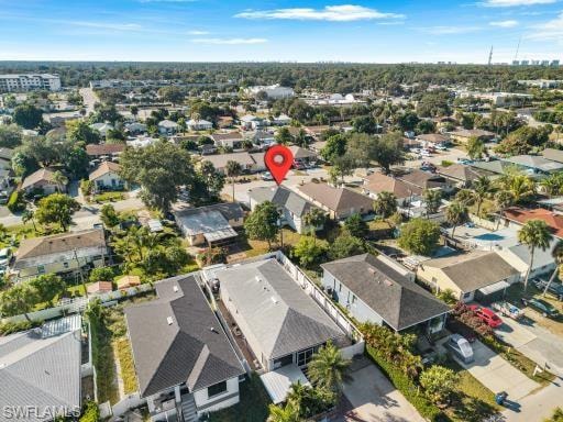Aerial perspective of suburban area