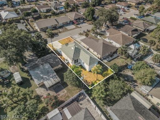 Aerial view of residential area