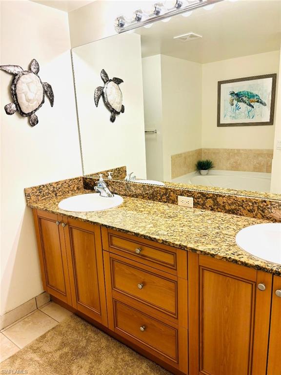 Master bathroom double vanity.