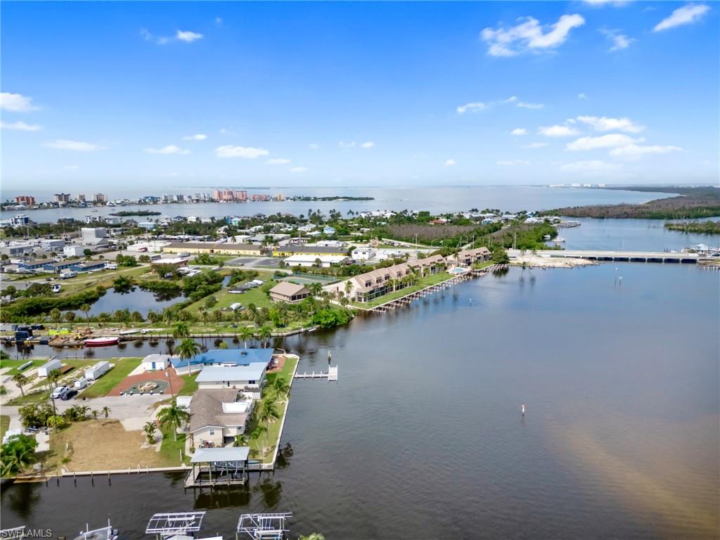 Drone / aerial view of a large body of water