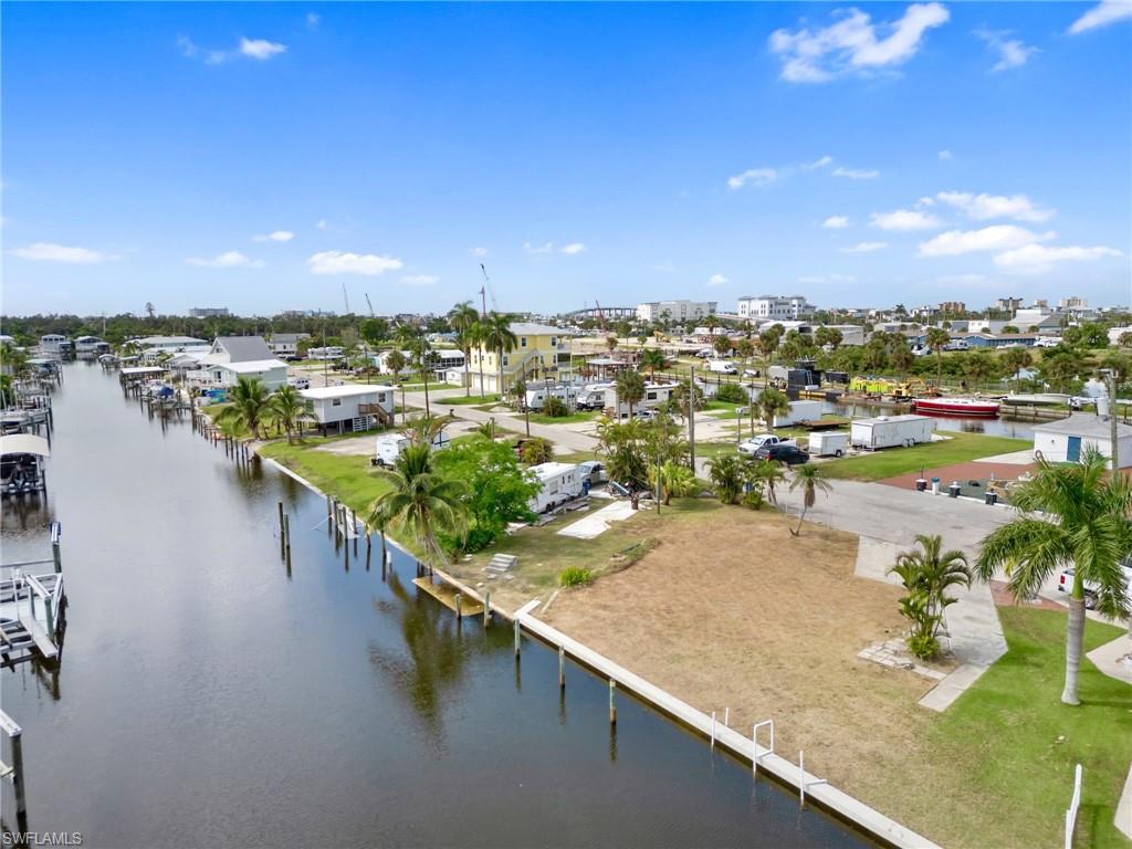 Bird's eye view of a nearby body of water