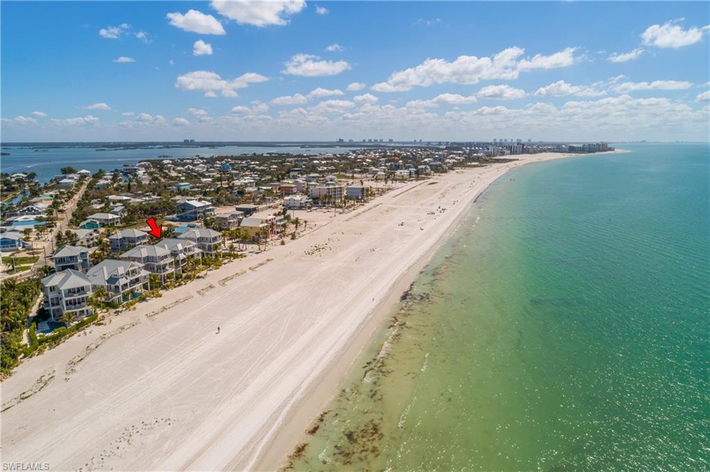 Aerial view of expansive coastline