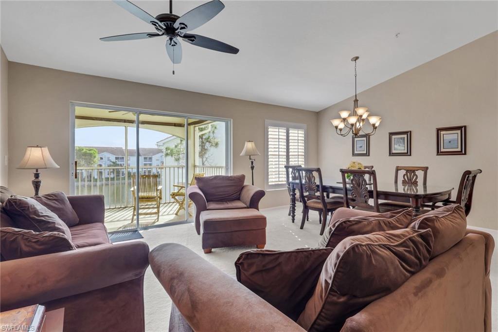 Living and Dining area with lake view