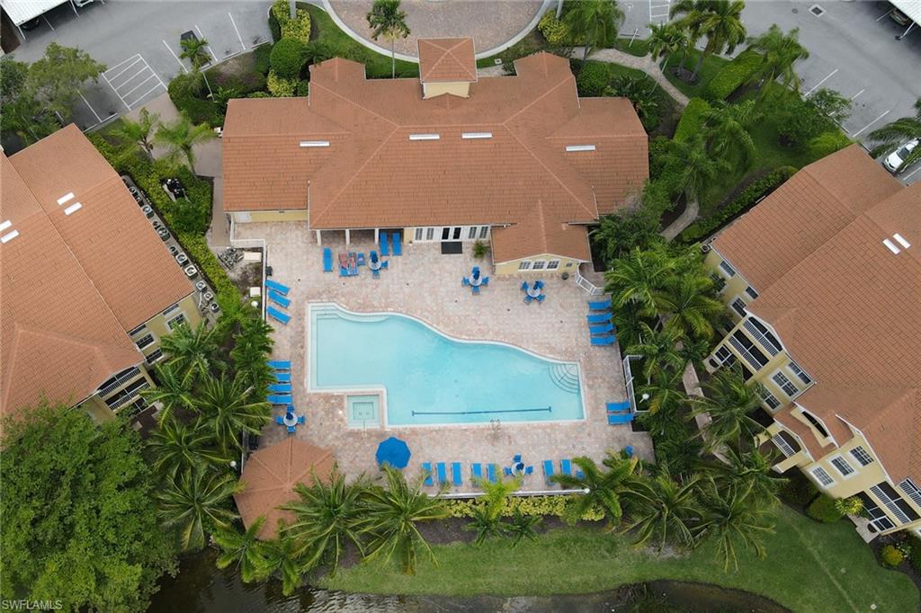 Aerial view of a pool area