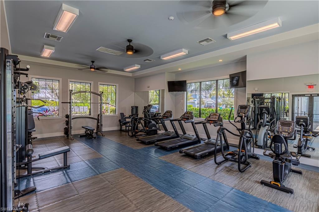 Community Gym w/ ceiling fans