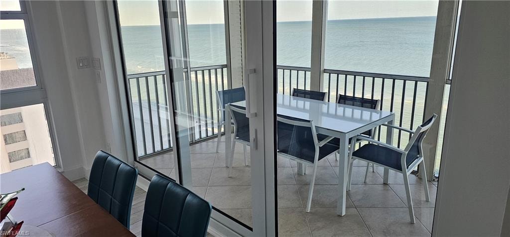 Balcony with a water view