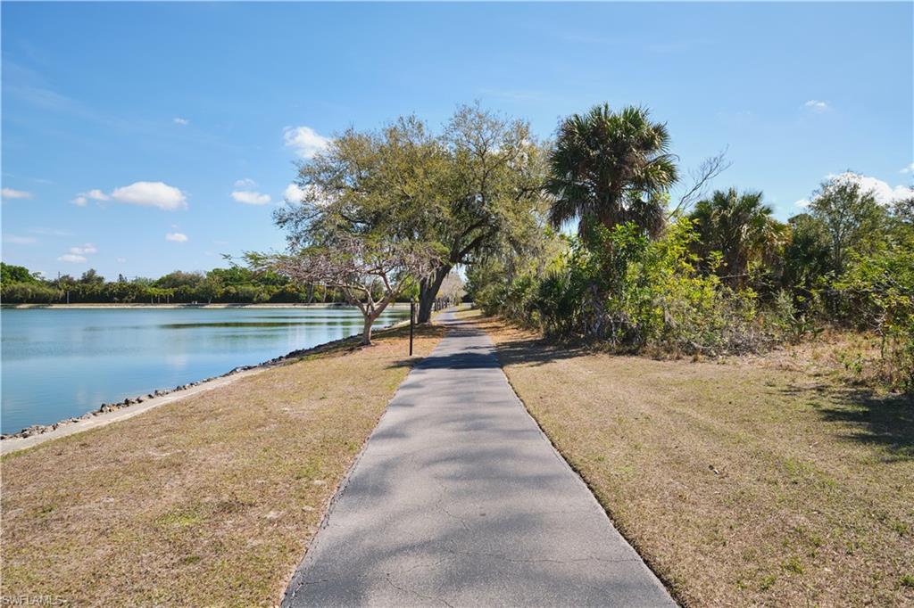 Walking path around the lake.