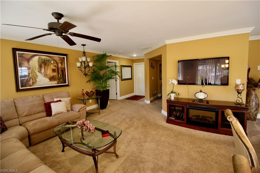 Living room with crown molding