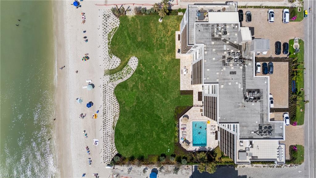 Drone / aerial view of a large body of water