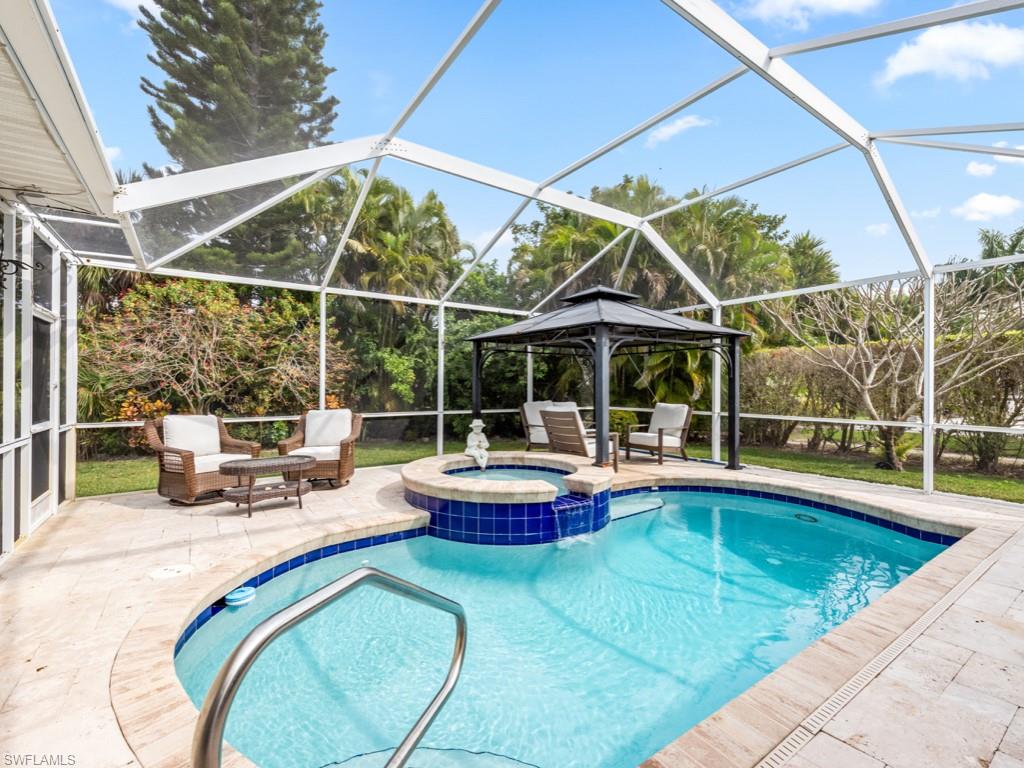 Out door entertaing privacy and fruit trees
