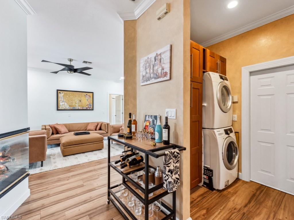 Washer Dryer entry to Garage Bicycles Avail