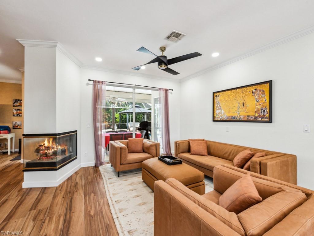 Living Room area gas fireplace