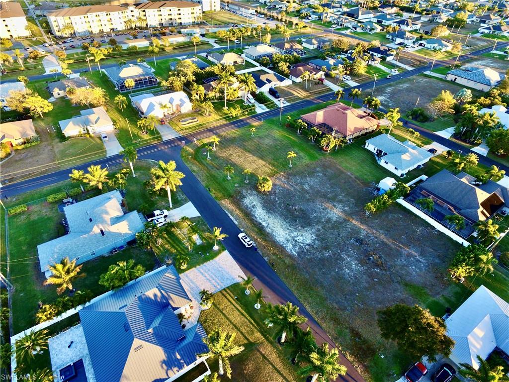 Aerial perspective of suburban area
