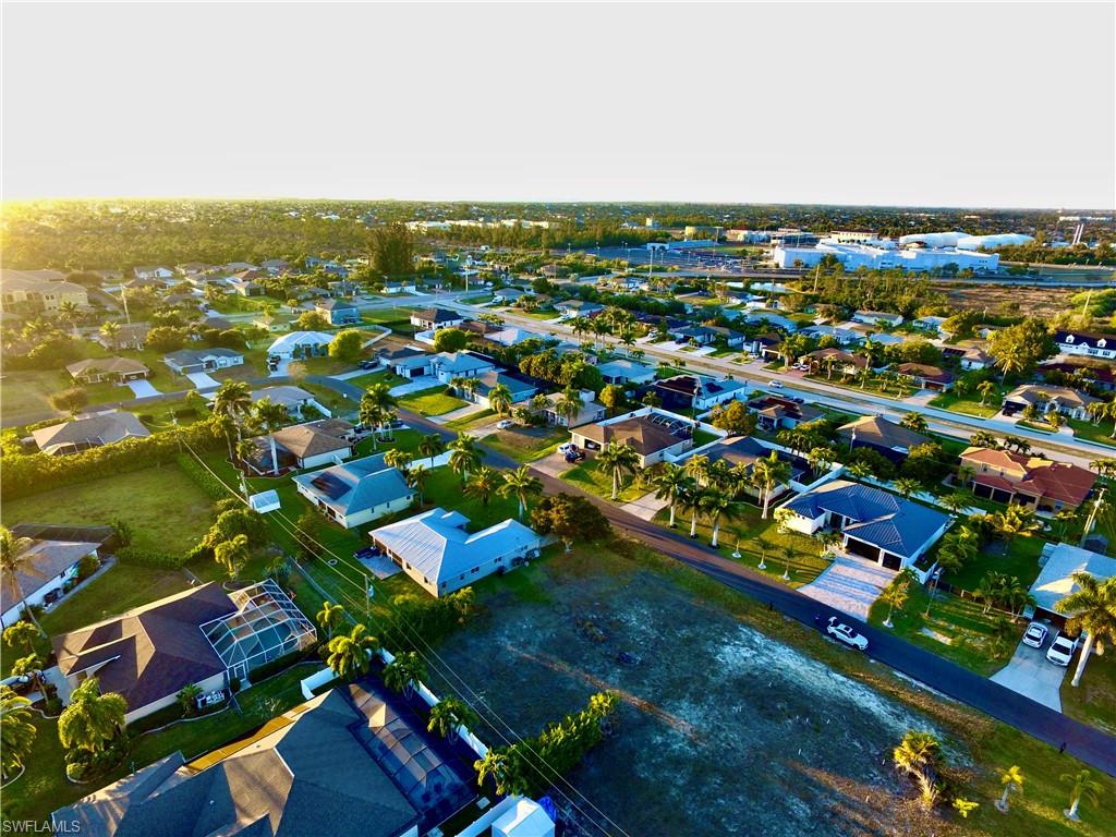 Aerial perspective of suburban area