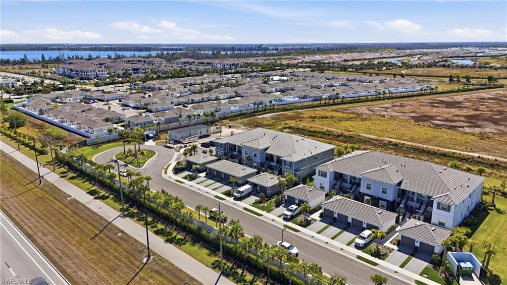 Aerial view of residential area