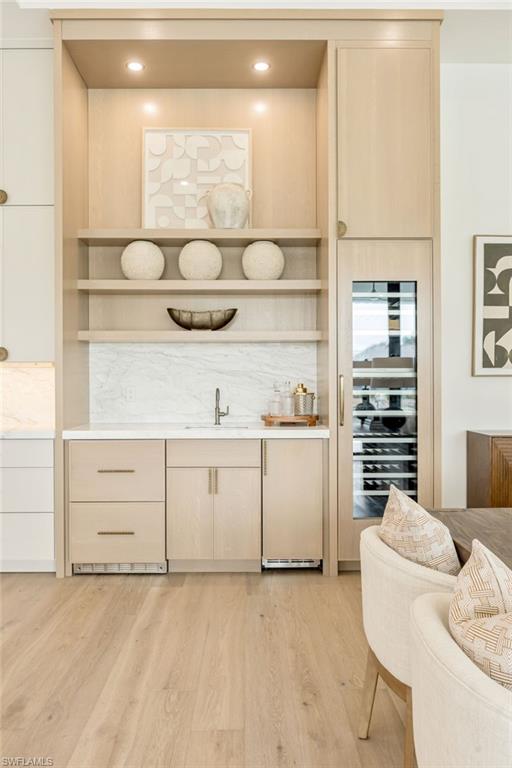 Bar Area with Refrigerator Drawers, Ice Maker and Wine Refrigerator