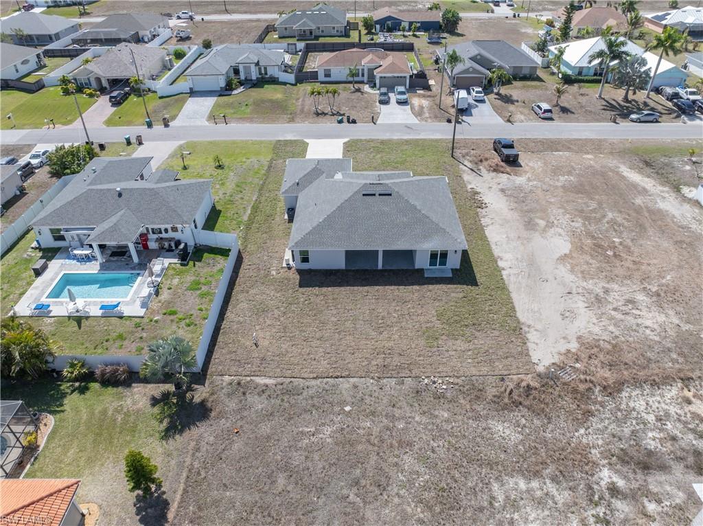 Aerial view of residential area