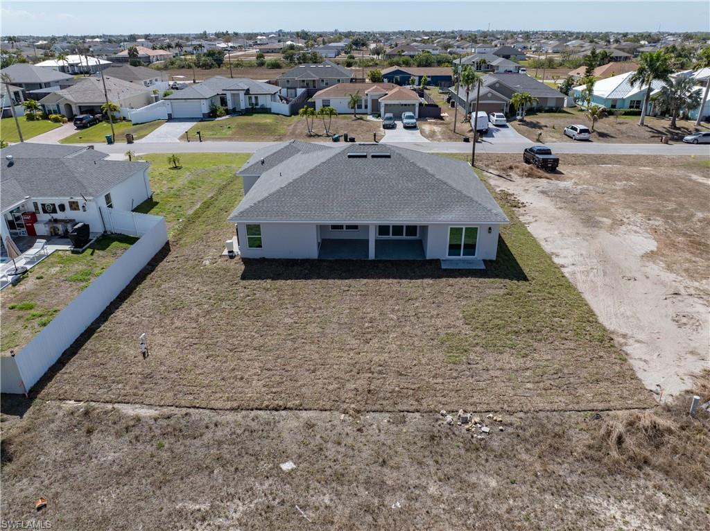 Aerial view of residential area