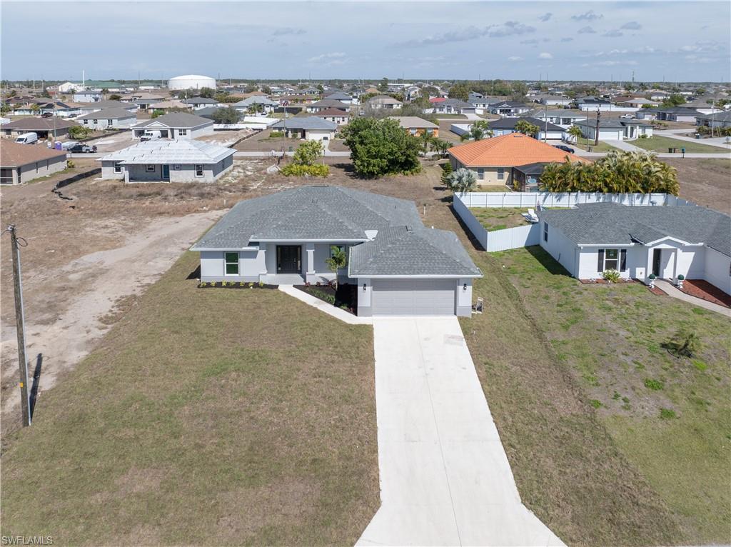 Aerial perspective of suburban area