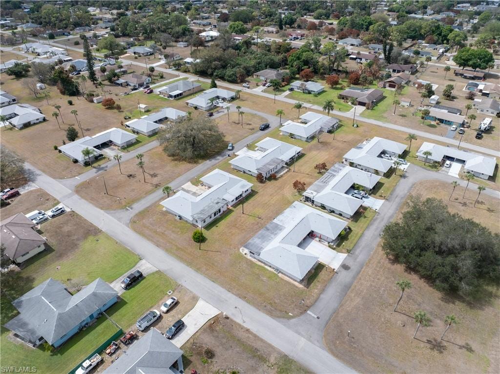 Aerial perspective of suburban area