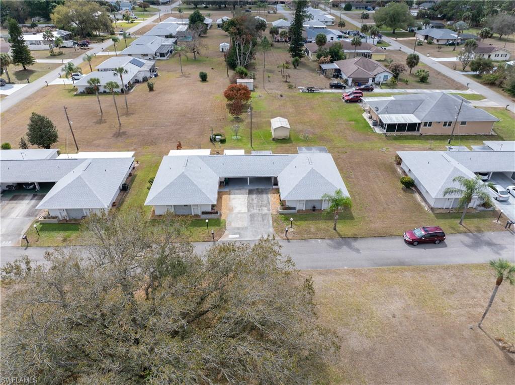 Aerial view of residential area