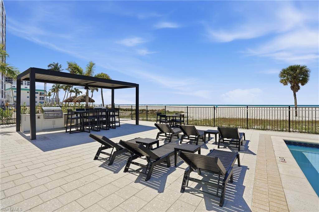View of patio / terrace with an outdoor kitchen / dining area