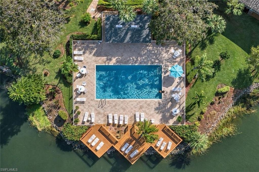 Bird's eye view of a pool