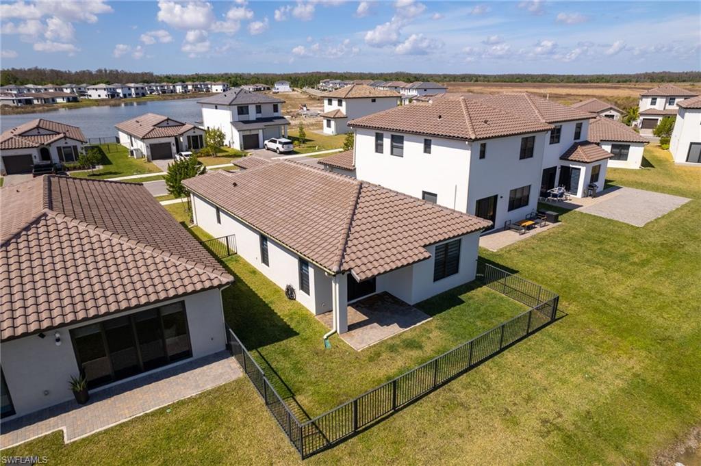 Aerial perspective of suburban area