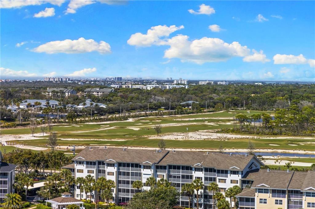 Aerial view of a golf club