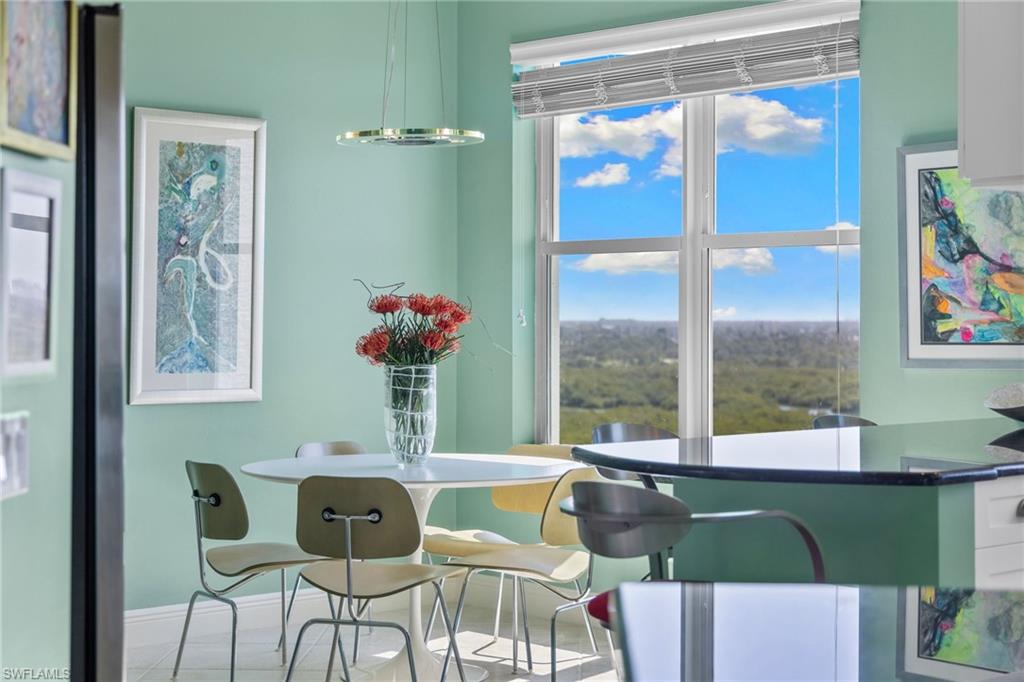 Dining space with baseboards
