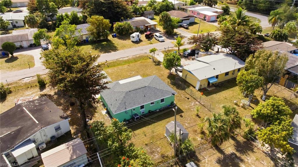 Aerial perspective of suburban area