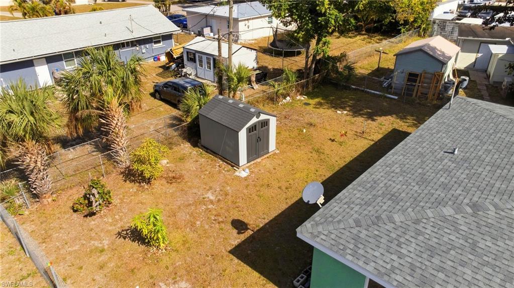 Aerial perspective of suburban area