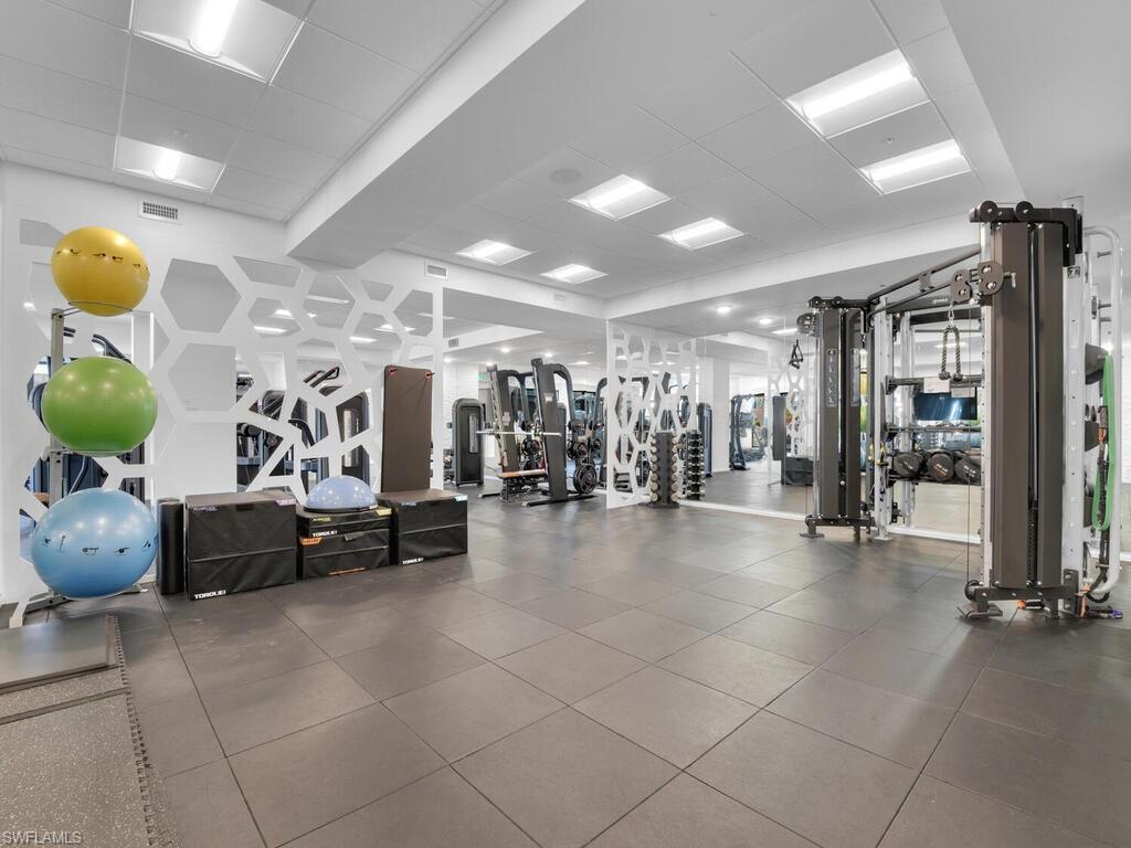 Gym with a drop ceiling
