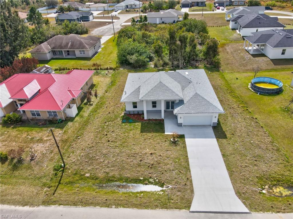 Aerial view of residential area