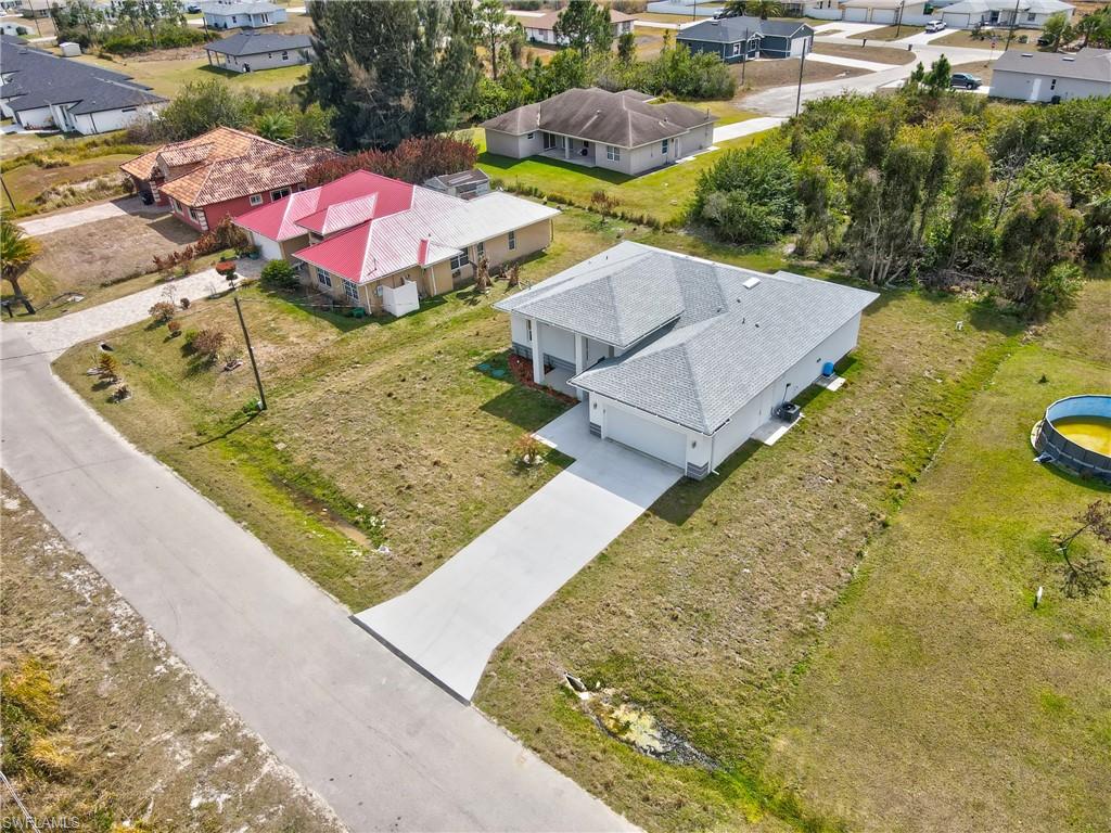 Aerial perspective of suburban area