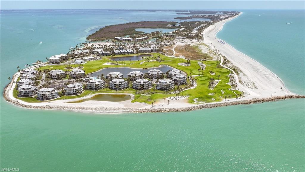 Aerial view of a large body of water