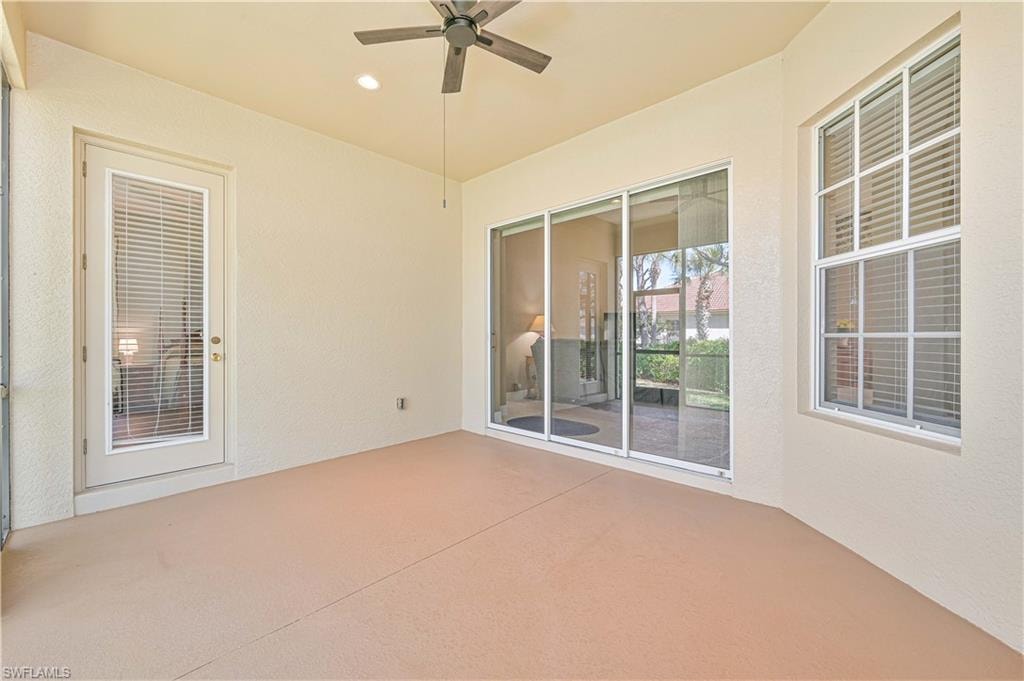 View of patio / terrace with a ceiling fan