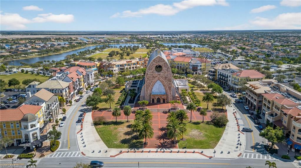 Drone / aerial view of a nearby body of water