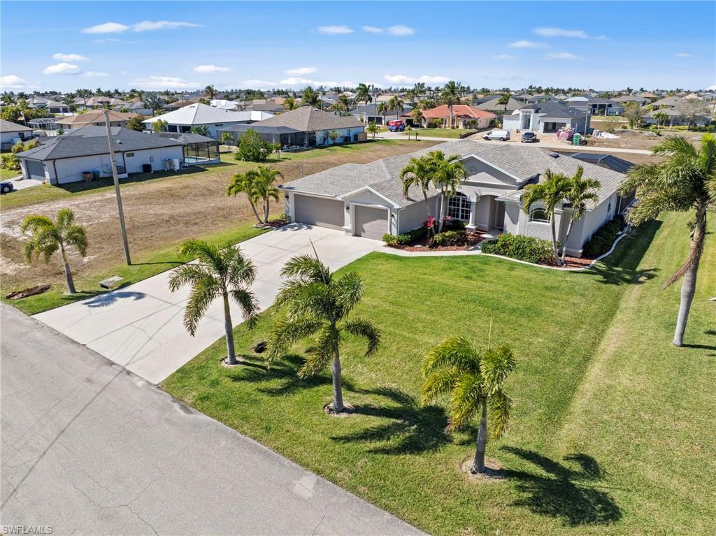 Aerial perspective of suburban area